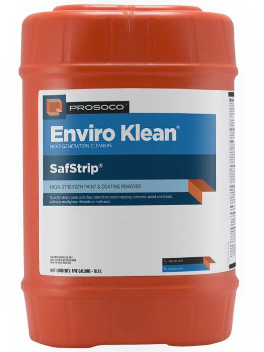 Orange container of Prosoco Enviro Klean SafStrip on a white background