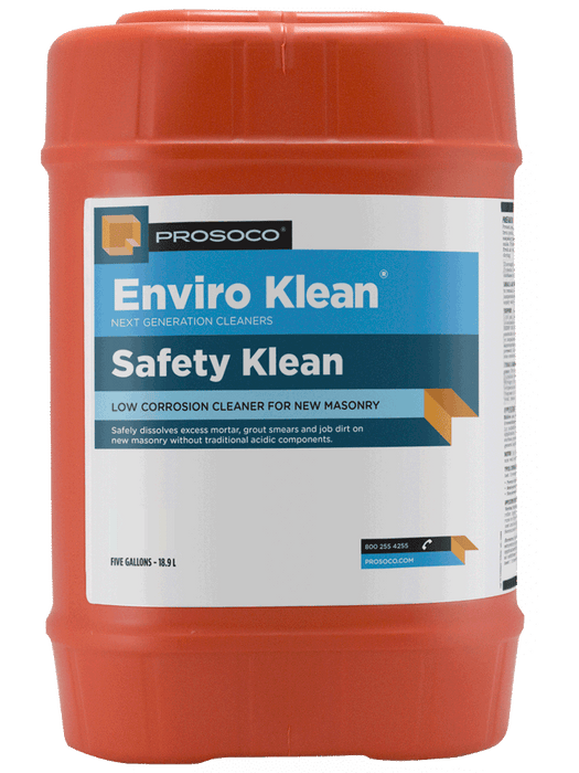 Orange container of Prosoco Enviro Klean Safety Klean cleaner on a black background