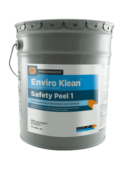 PROSOCO Safety Peel 1 paint remover in 5 gallon container for peeling paint and coatings from surfaces