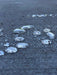 Ice-covered bubbles on a dark surface
