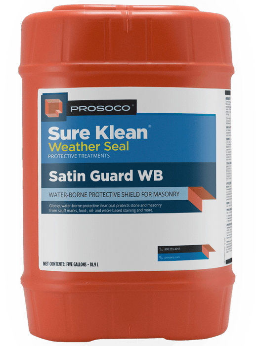 Orange container of Prosoco Sure Klean Weather Seal Satin Guard WB on a black background
