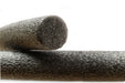 Two cylindrical black objects on a white background
