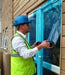 2 Mil Blue Tac window tape for weatherproofing, moisture protection, and professional window installation