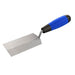 carbon steel margin trowel with comfort grip handle for masonry, tile work, and mortar application