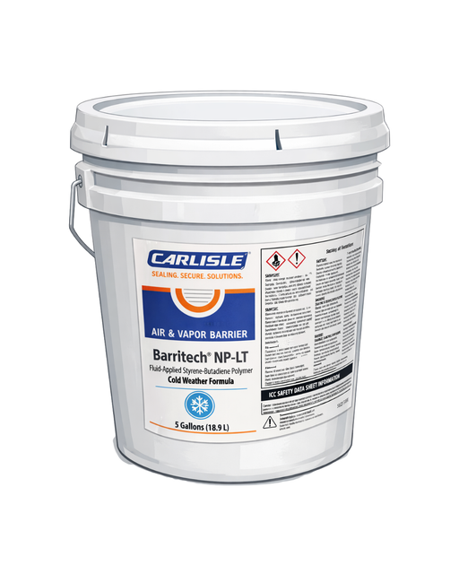 Carlisle Barritech NP LT cold weather fluid-applied air and vapor barrier membrane for low temperature masonry and concrete applications