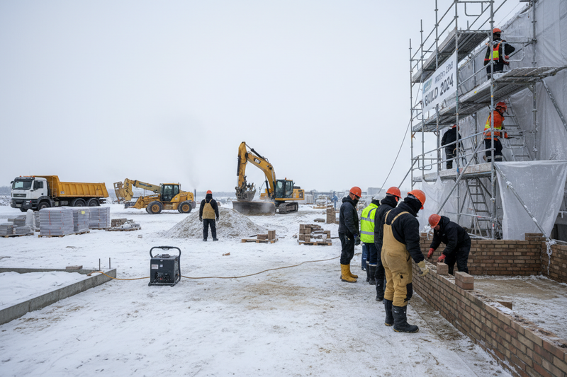 construction jobsite winter