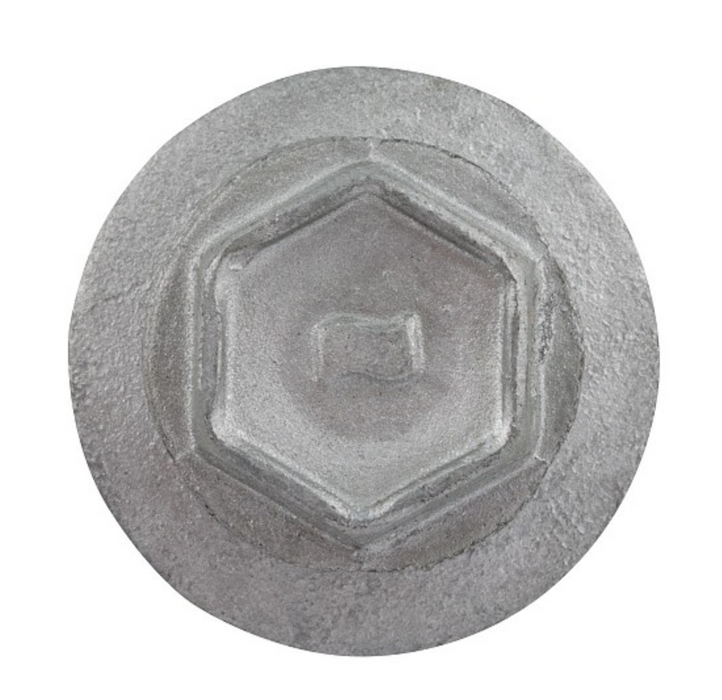 Hexagonal metal socket on a white background