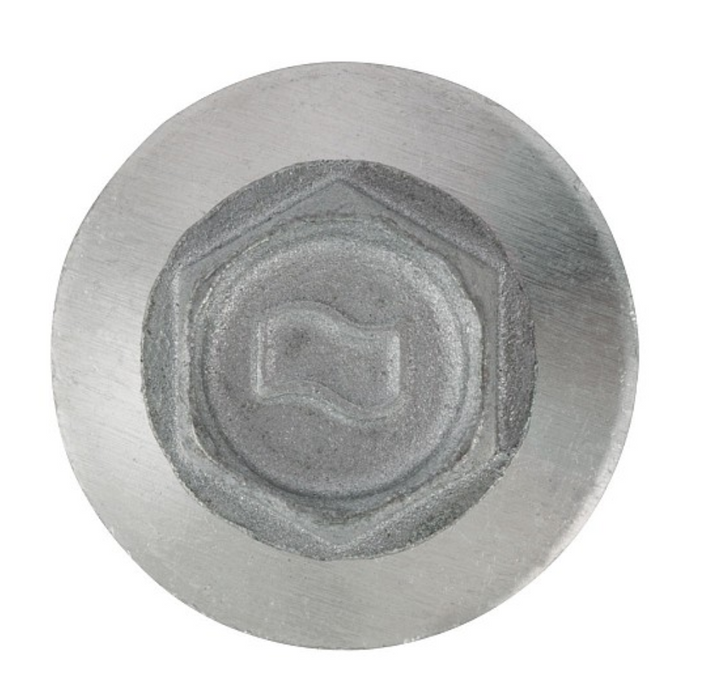 Metallic hexagonal nut on a white background