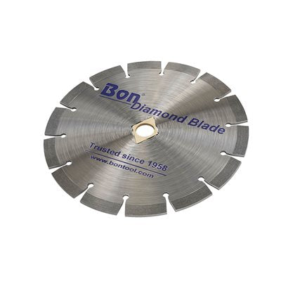 A silver diamond-shaped cutting blade with the brand 'Bon Diamond Blade' and the text 'TRUSTED SINCE 1988' inscribed on it.