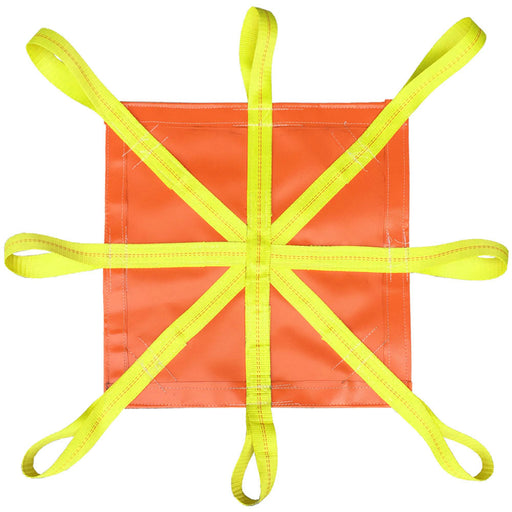 DT Series 40 oz vinyl demolition tarp with eight lifting loops for debris and roofing removal