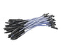 Elastic bungee ties used for installing scaffold sheeting and tarps on construction sites