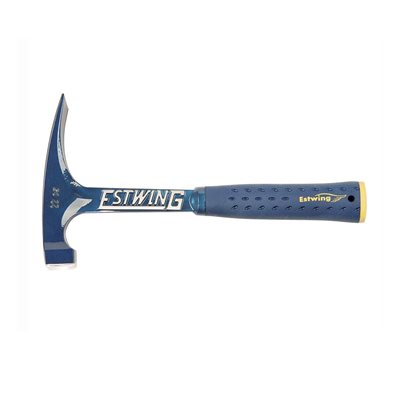 Estwing 22 oz big face brick hammer with steel handle and shock reduction grip for masonry work