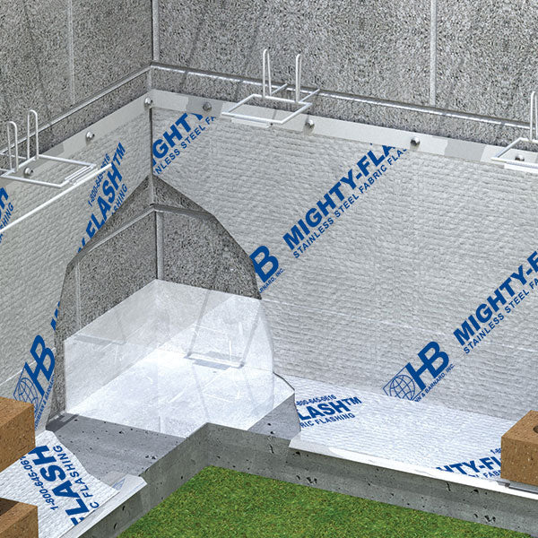 Flex-Flash corners and end dams by Hohmann & Barnard, durable solution for masonry veneer and stucco wall drainage