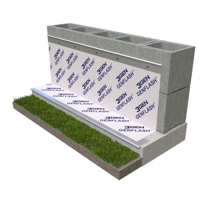 3gen genflash primerless flashing membrane requiring termination bars for proper installation waterproofing system