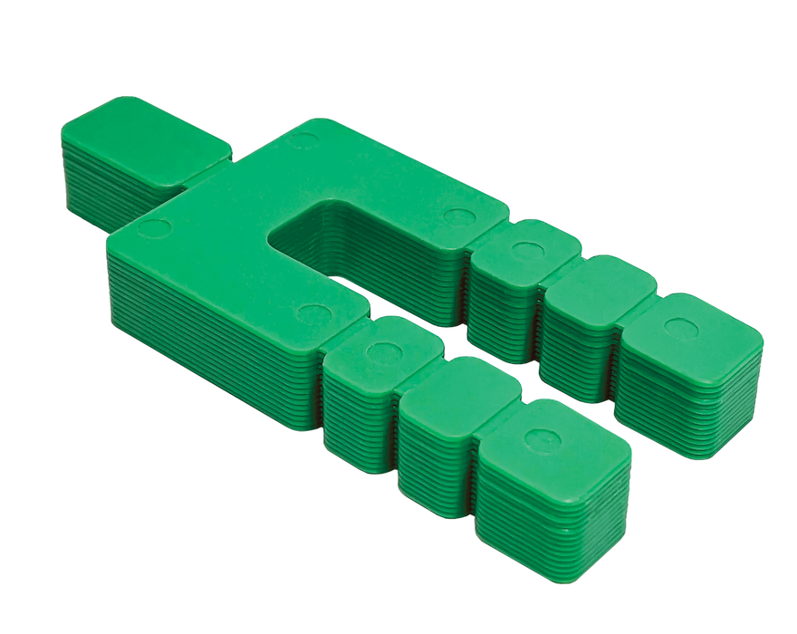 Glazelock mini stacks plastic shims used for window glazing and construction leveling