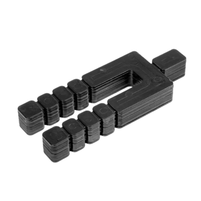 Glazelock stackable plastic shims used for window and door installation spacing