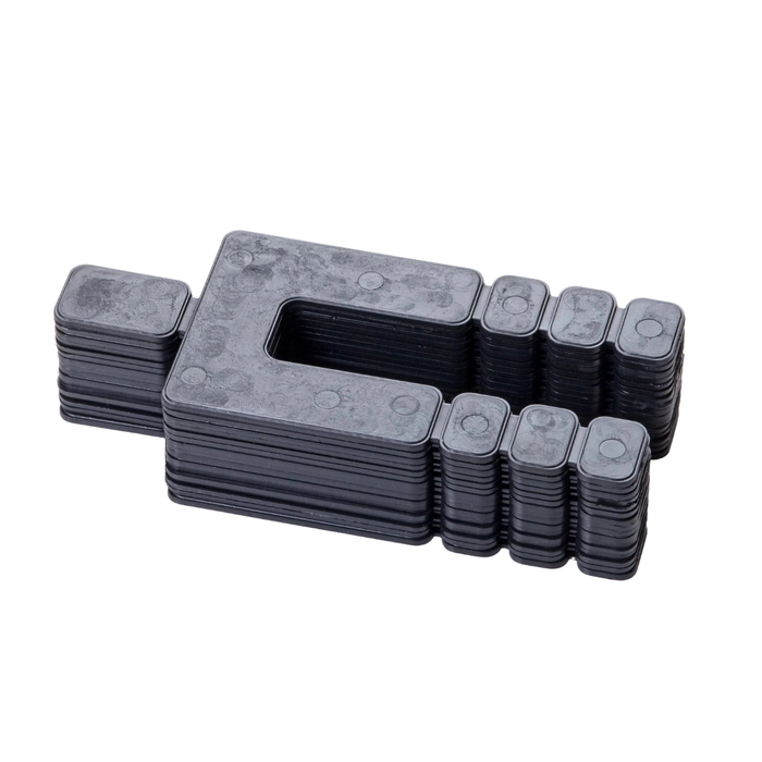 Glazelock stackable shims used for window glazing and construction leveling