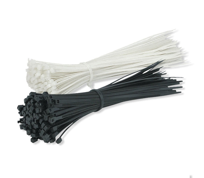 Heavy duty nylon cable ties used for securing tarps, netting, and materials on construction sites