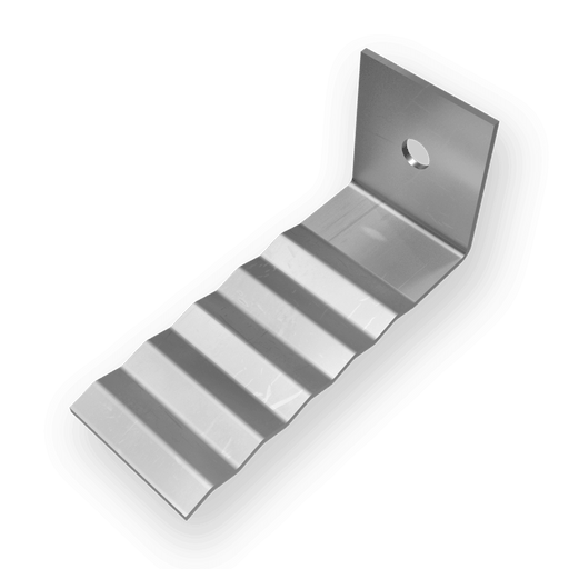 Heckmann corrugated brick anchor with hole used for masonry wall tie applications