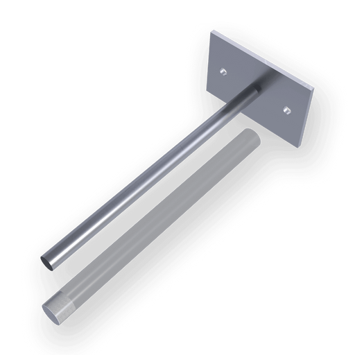 Heckmann pin stabilizing wall anchor with plastic tube for brick veneer and masonry wall stabilization