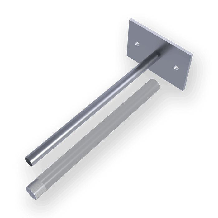 Heckmann pin stabilizing wall anchor with plastic tube for brick veneer and masonry wall stabilization