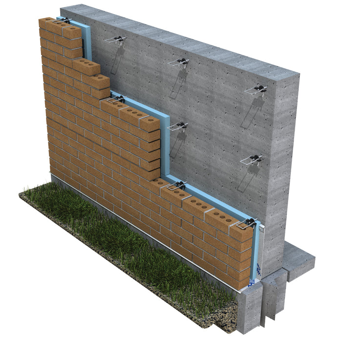 Hohmann & Barnard Thermal Wingnut 2-Seal ties designed for brick veneer walls, providing thermal efficiency and moisture protection in masonry systems