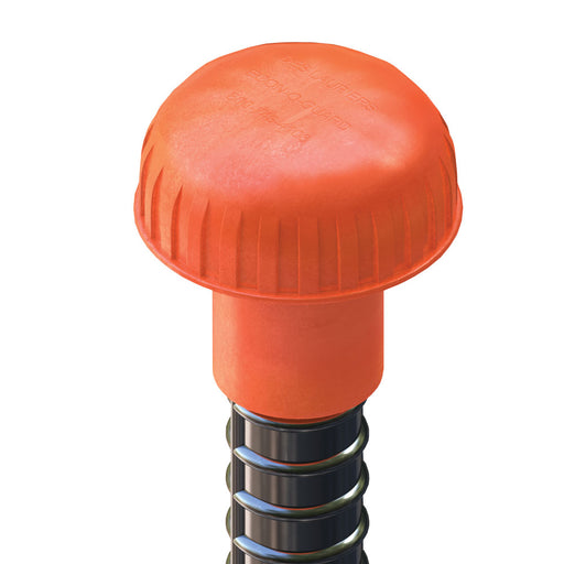 Hohmann & Barnard Mushroom Rebar Caps for protecting workers from exposed rebar ends on construction sites.