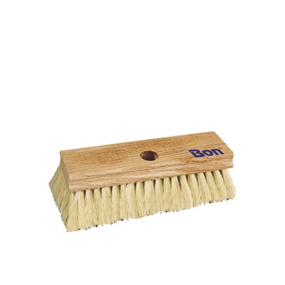 Long bristle acid brush used for applying acid, solvents, and adhesives in masonry and construction work