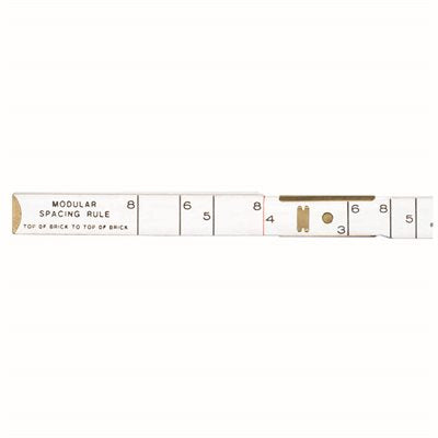 A Lufkin Wood Modular Spacing Rule with white and gold color scheme, featuring multiple scales for measurements.