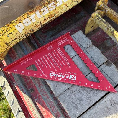 9 inch aluminum mason square for checking right angles and layout in masonry and construction work