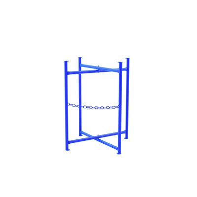 mortar board stand with single chain for supporting mortar boards during masonry and bricklaying work