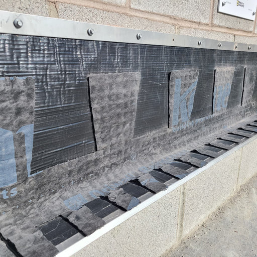 Mortar Net TotalFlash 18" x 5' panels for effective masonry flashing and water management.