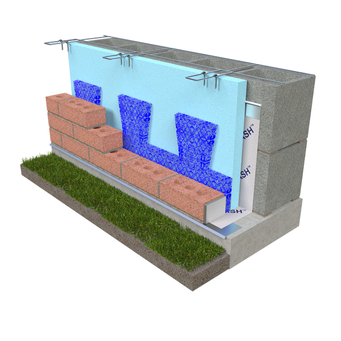 dovetail drainage mesh for brick veneer cavity walls keeps flashing and weeps clear of mortar droppings