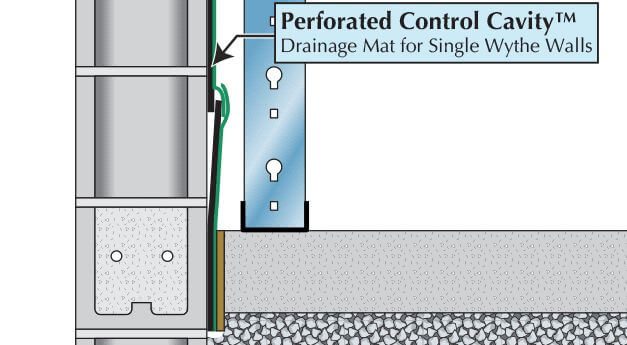 MTI perforated control cavity designed to improve water drainage in brick veneer walls