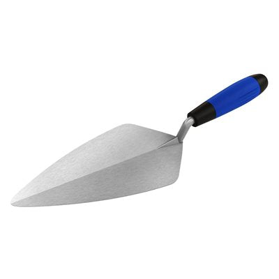 narrow London pro brick trowel with carbon steel blade and comfort grip handle for masonry and bricklaying work