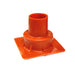 Orange OSHA rebar cap used on construction sites to cover exposed rebar and improve worker safety
