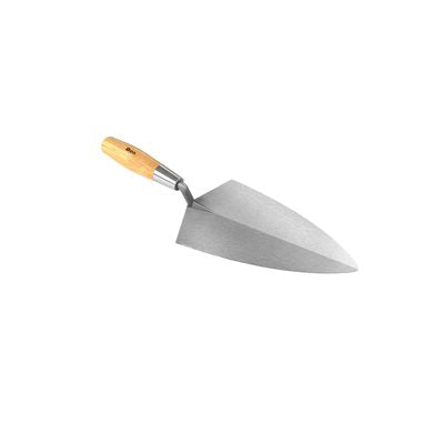 Philadelphia pro brick trowel with carbon steel blade and wood handle for masonry and bricklaying work