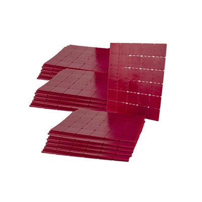 Plastic masonry shims designed to provide leveling support for brick, block, and stone installations