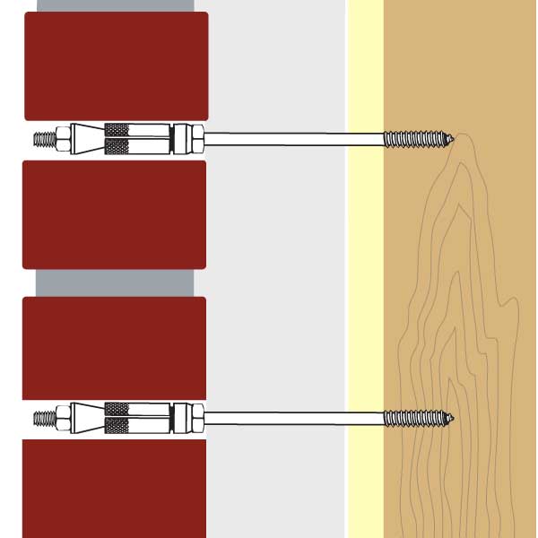 PROSOCO Grip Tie Anchors for structural wall reinforcement and secure masonry tie placement