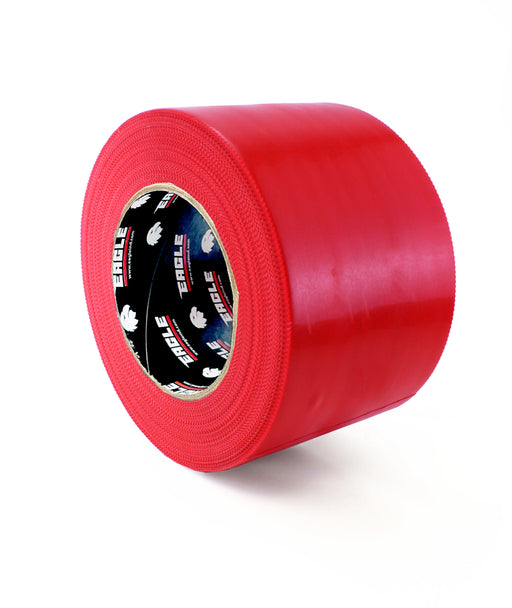 Red vapor barrier poly tape 4 inch by 180 foot roll used for sealing vapor barriers