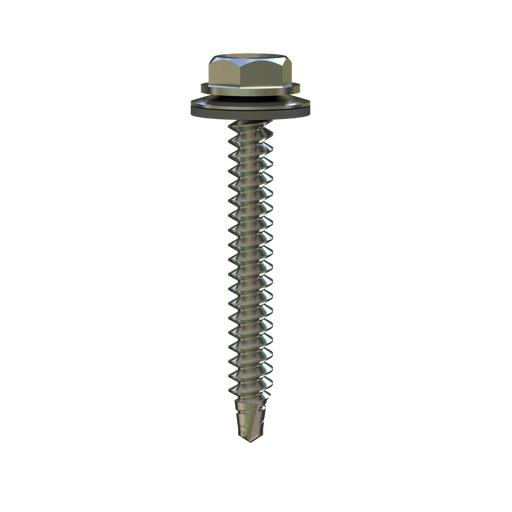 tek screw #10 x 1-1/2 inch self drilling fastener with epdm washer for securing veneer anchors to metal studs