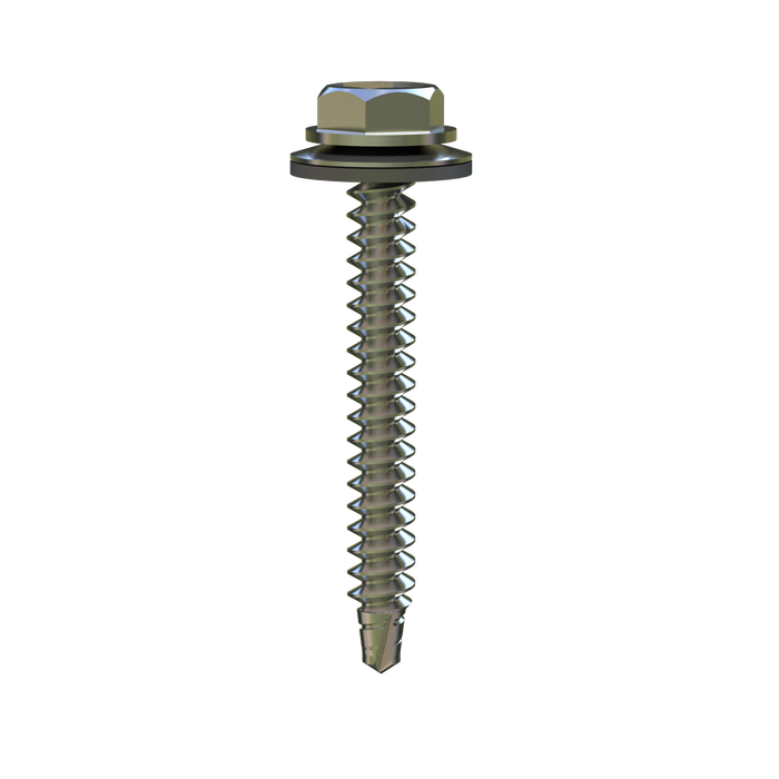 tek screw #10 x 1-1/2 inch self drilling fastener with epdm washer for securing veneer anchors to metal studs