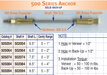 Technical diagram of a 500 Series Anchor with specifications and dimensions.