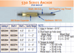 Technical diagram and specifications of a 530 Series Anchor with labels and measurements.