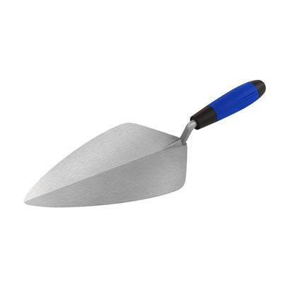 wide London pro brick trowel with carbon steel blade and comfort grip handle for masonry and bricklaying work