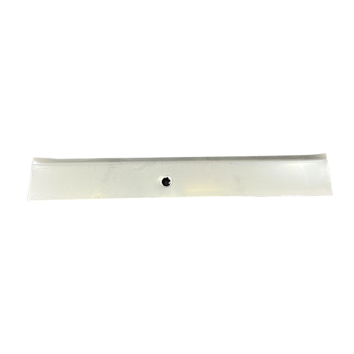 A stainless steel termination bar with a pre-drilled hole and a top sealant lip, intended for use with York's flashing products.