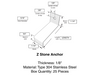 Z stone anchor detail showing shape used for masonry stone anchoring