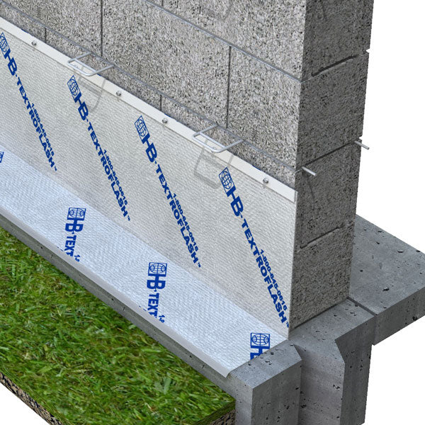 Hohmann and Barnard Textroflash composite flashing membrane used for thru-wall and surface-mounted masonry flashing applications