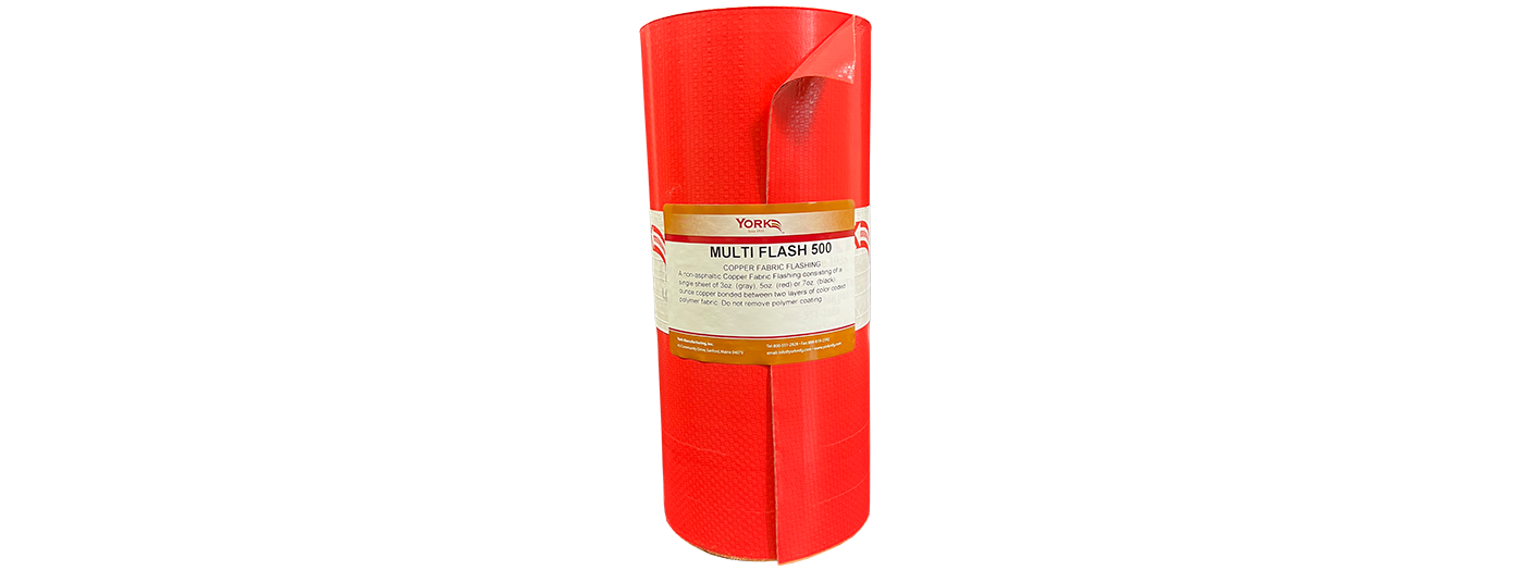 York Multi-Flash 500 copper flashing, heavy-duty corrosion-resistant solution for masonry and stucco wall protection